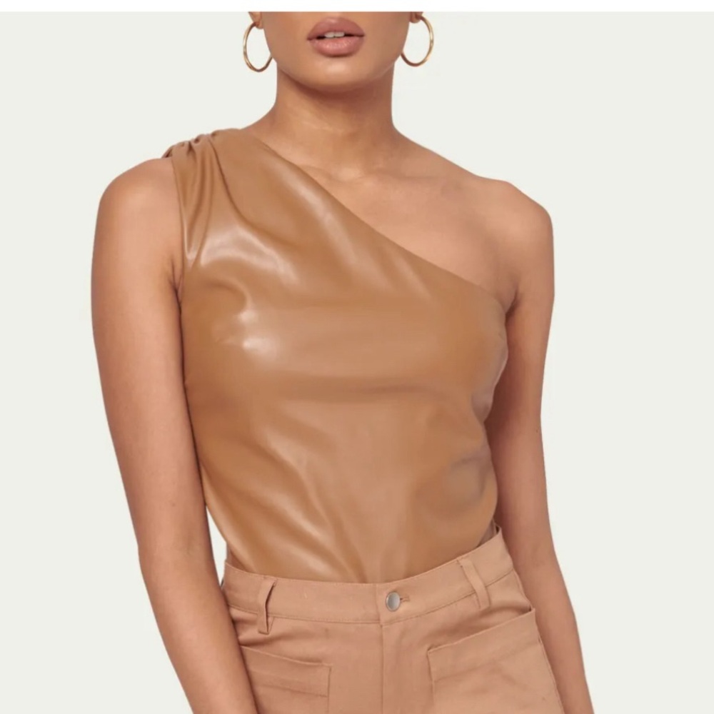 NWT Cami NYC Chrissa Vegan Leather Bodysuit, Size Small